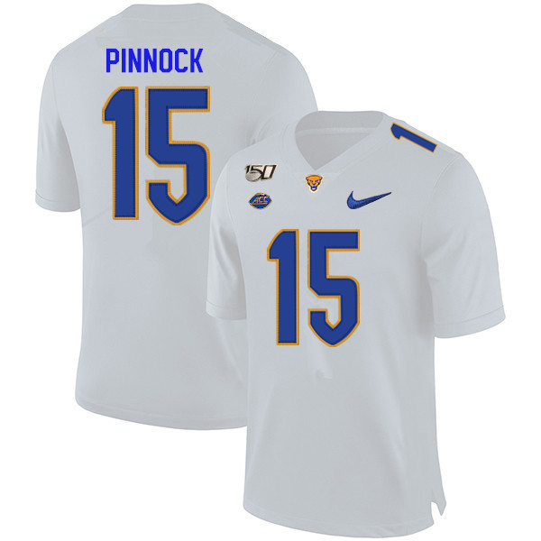 2019 Men #15 Jason Pinnock Pitt Panthers College Football Jerseys Sale-White - Click Image to Close